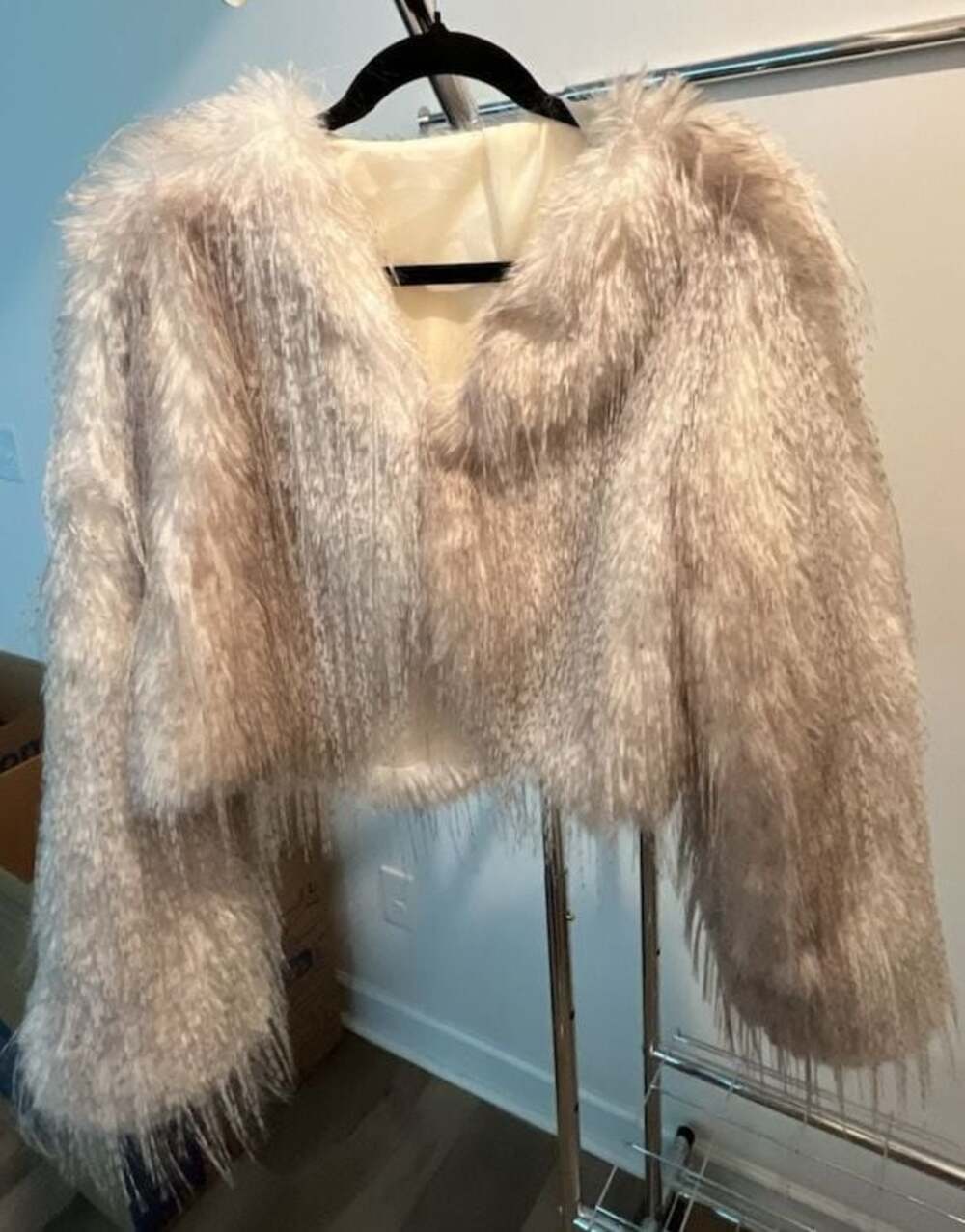 Faux Fur Cropped Top Coat